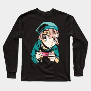 Anime Girl Manga Art Design Merch Gaming Birthday gift Long Sleeve T-Shirt